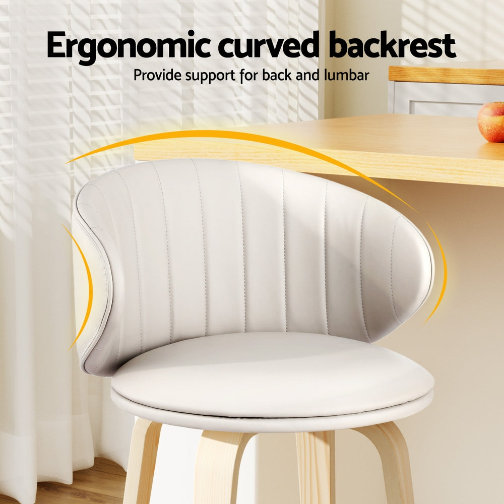 Elliot PU Leather Counter Stool - Beige (Set of 2)