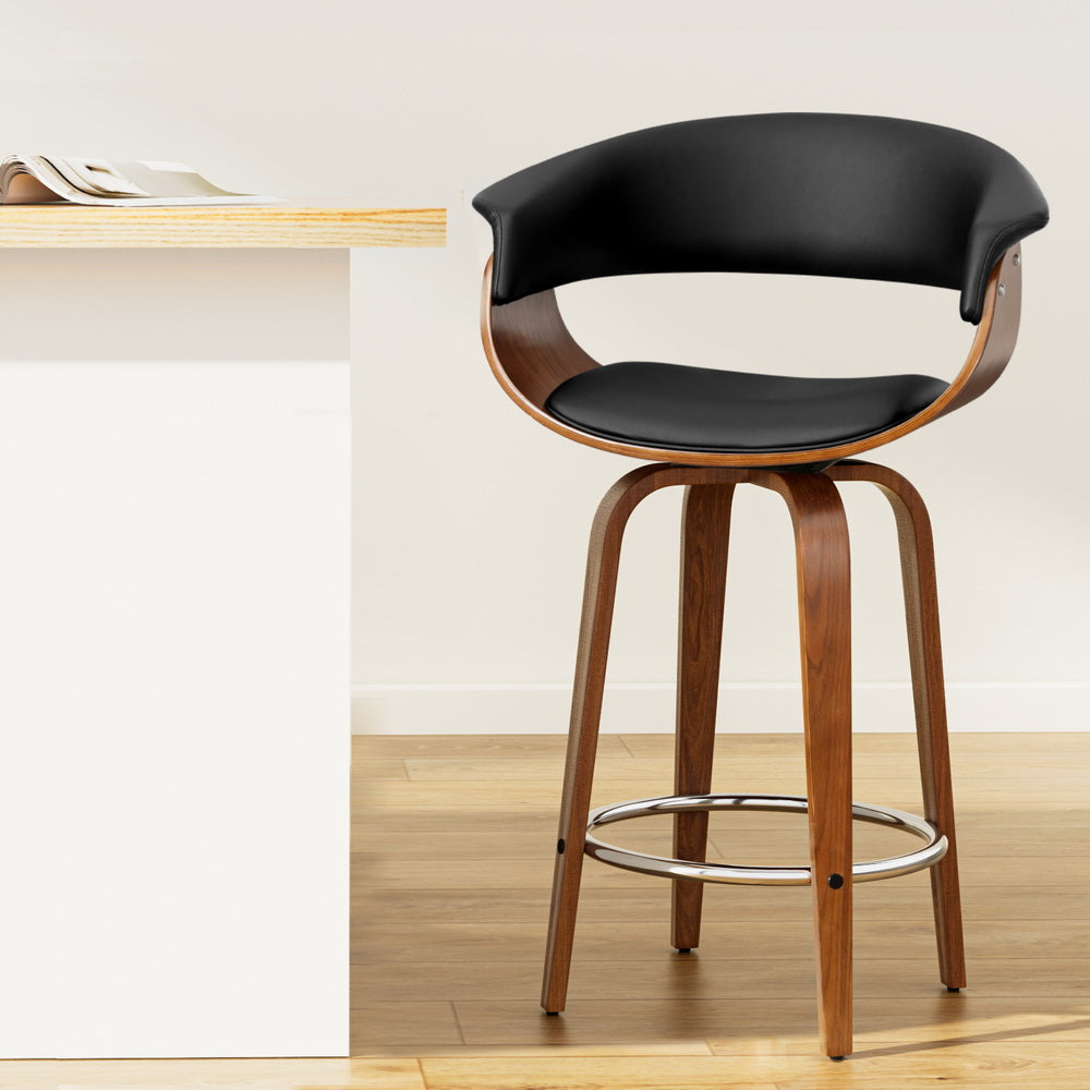 Margot PU Leather Counter Stool - Black