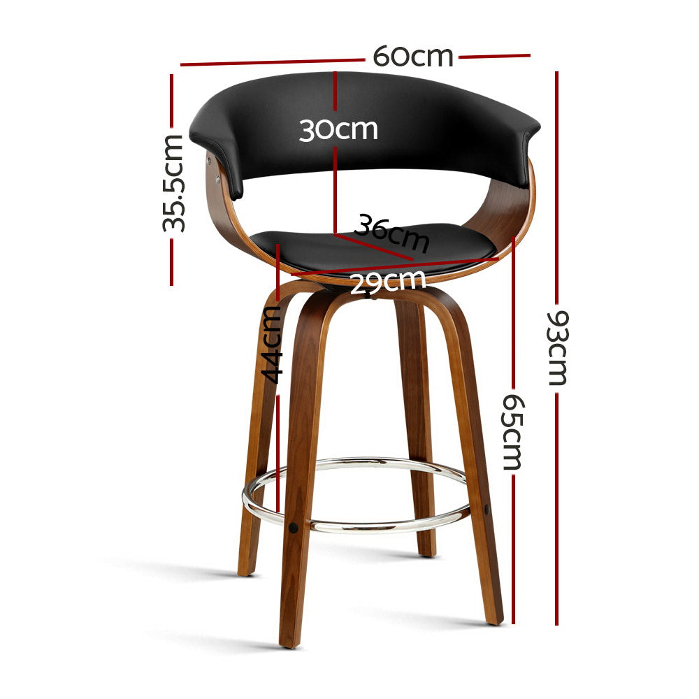 Margot PU Leather Counter Stool - Black