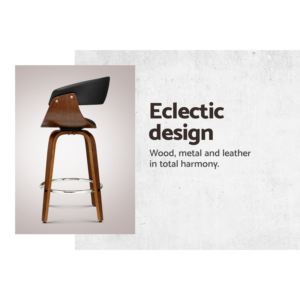 Margot PU Leather Counter Stool - Black