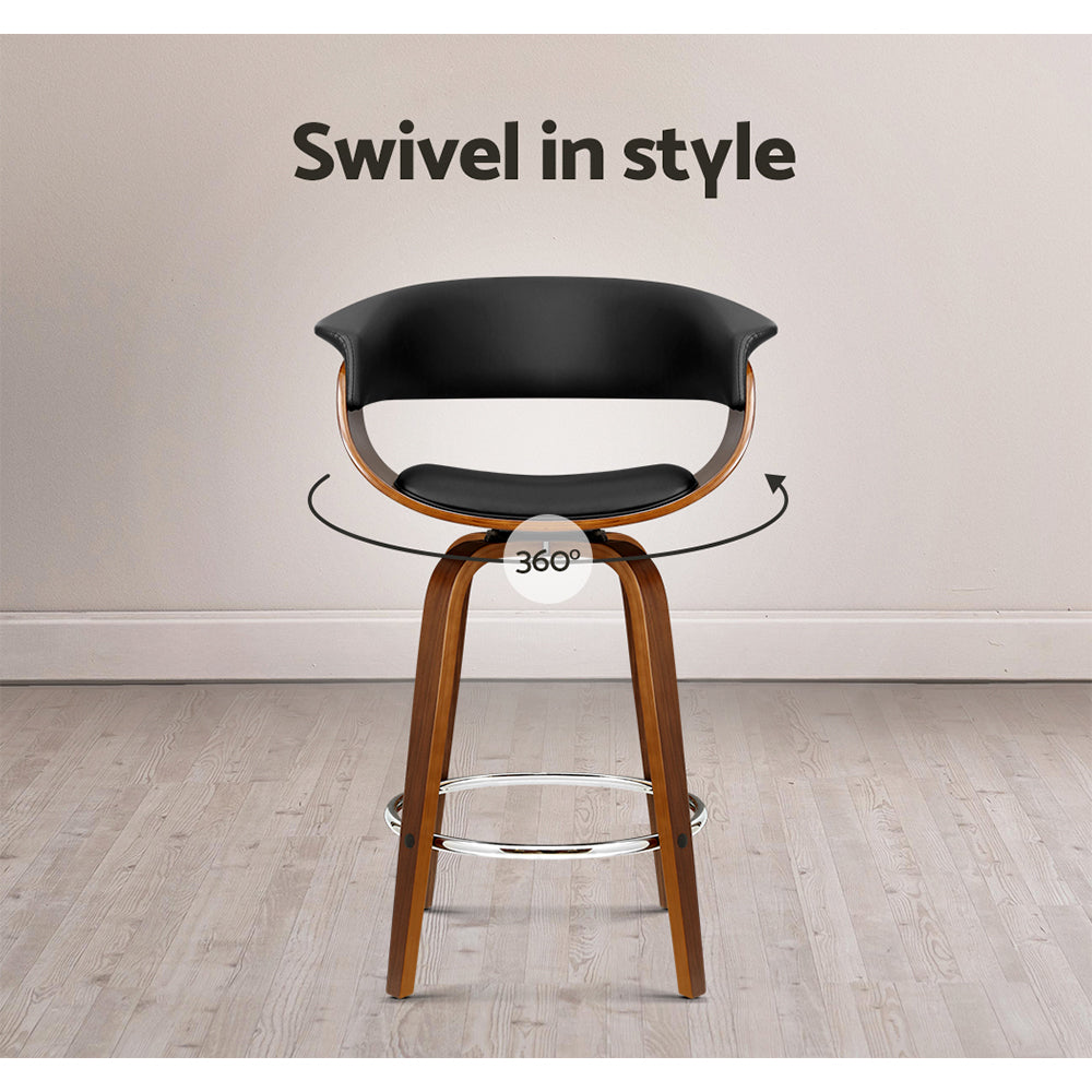 Margot PU Leather Counter Stool - Black