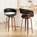 Margot PU Leather Counter Stool - Black (Set of 2)