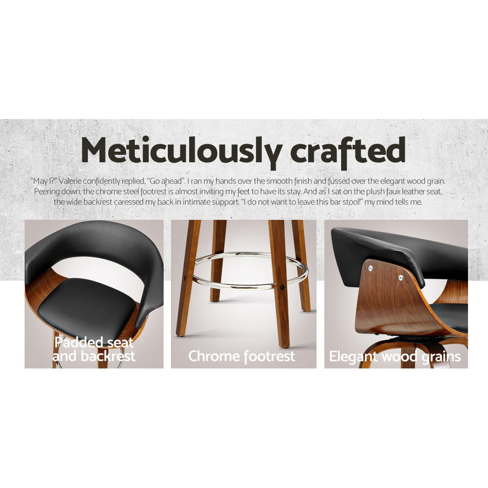 Margot PU Leather Counter Stool - Black (Set of 4)
