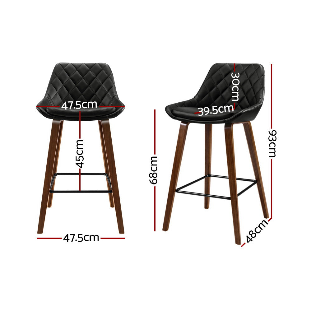 Benjamin PU Leather Counter Stool - Black (Set of 2)