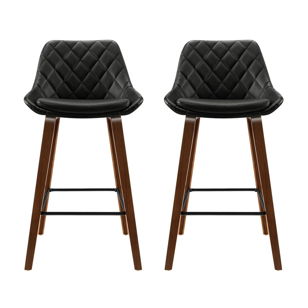 Benjamin PU Leather Counter Stool - Black (Set of 2)