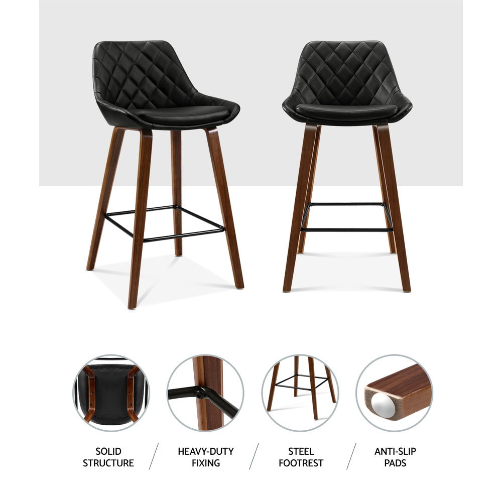 Benjamin PU Leather Counter Stool - Black (Set of 2)