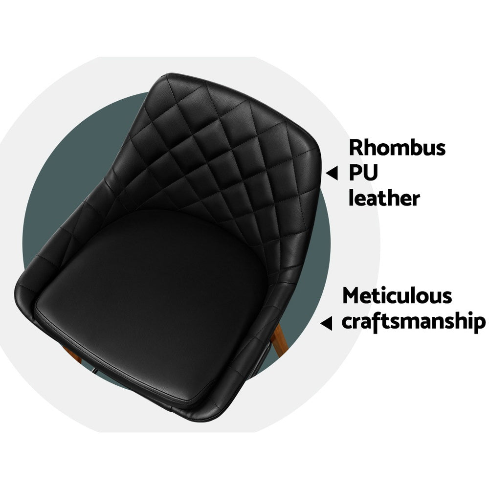 Benjamin PU Leather Counter Stool - Black (Set of 2)