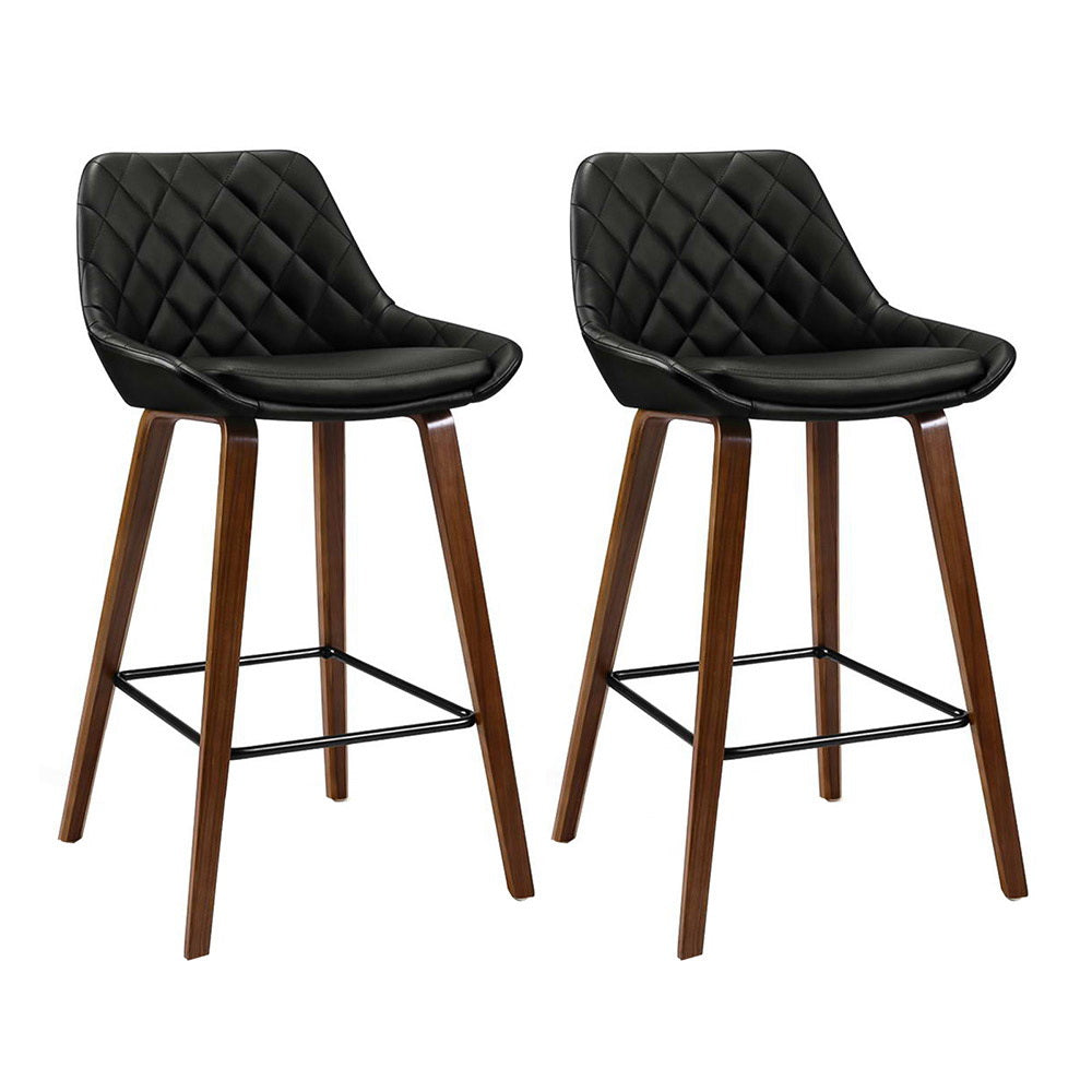 Benjamin PU Leather Counter Stool - Black (Set of 2)