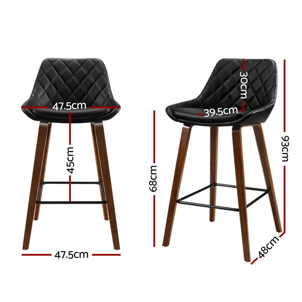 Benjamin PU Leather Counter Stool - Black (Set of 4)
