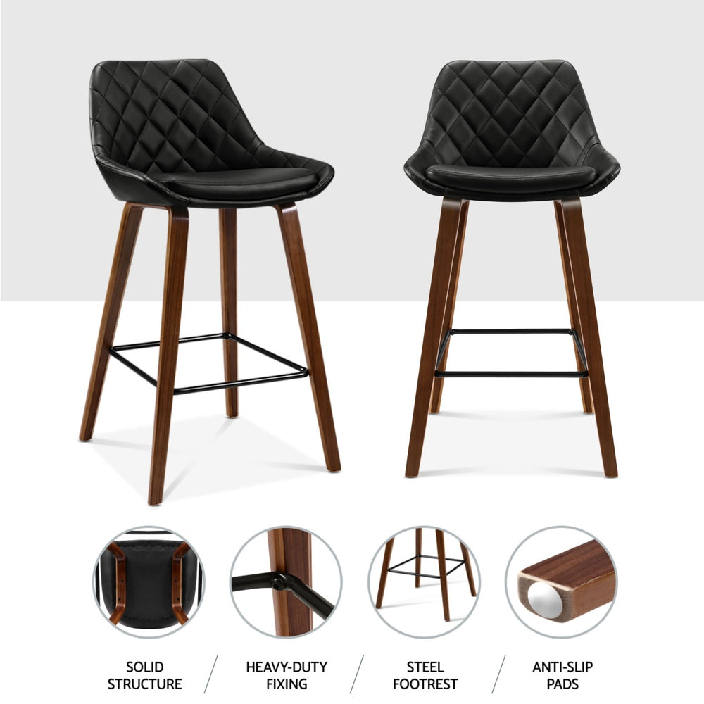 Benjamin PU Leather Counter Stool - Black (Set of 4)