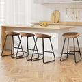 Olivia PU Leather Counter Stool - Brown (Set of 4)