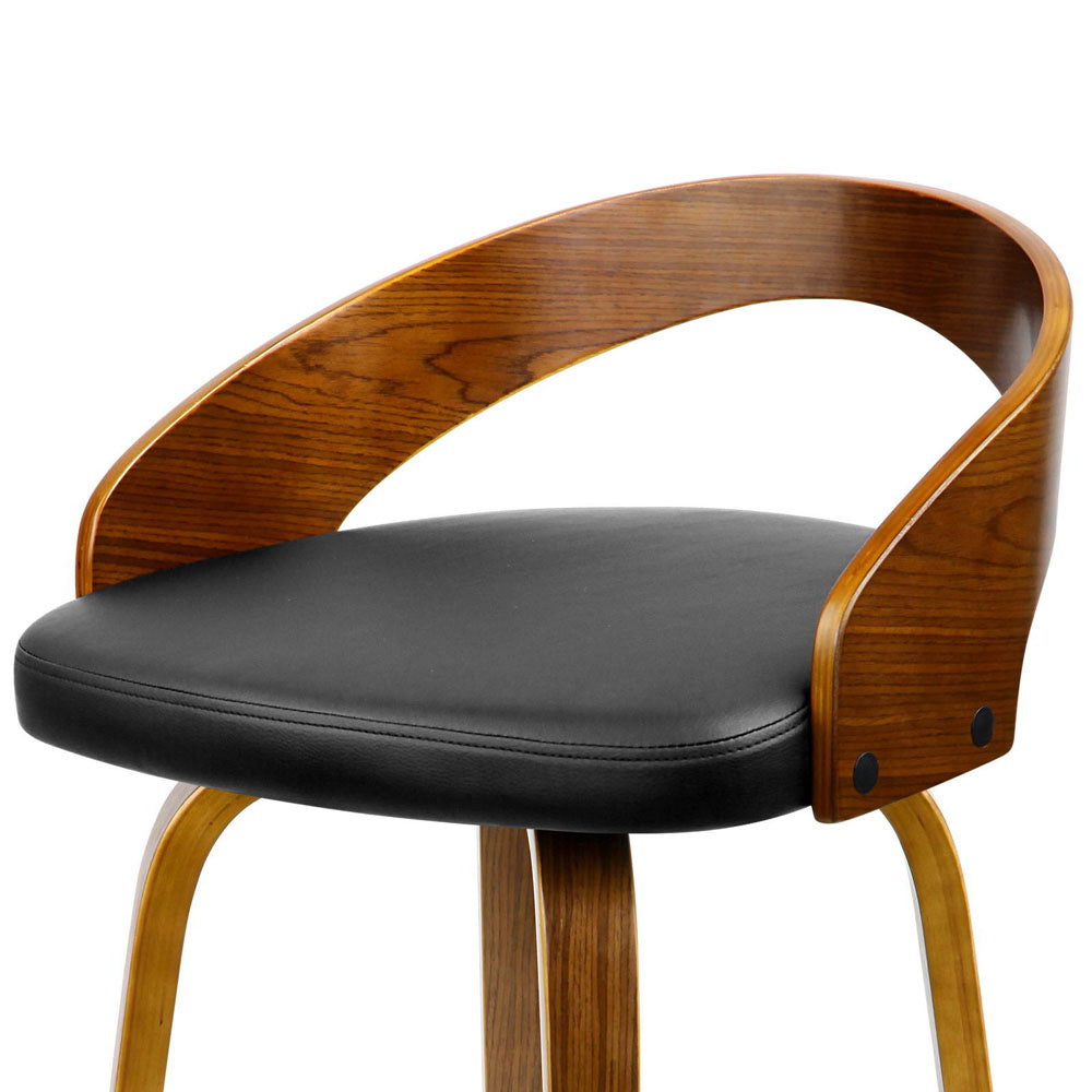 Simon PU Leather Counter Stool - Black (Set of 2)