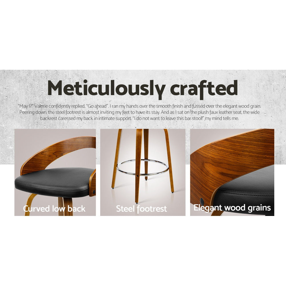 Simon PU Leather Counter Stool - Black (Set of 4)