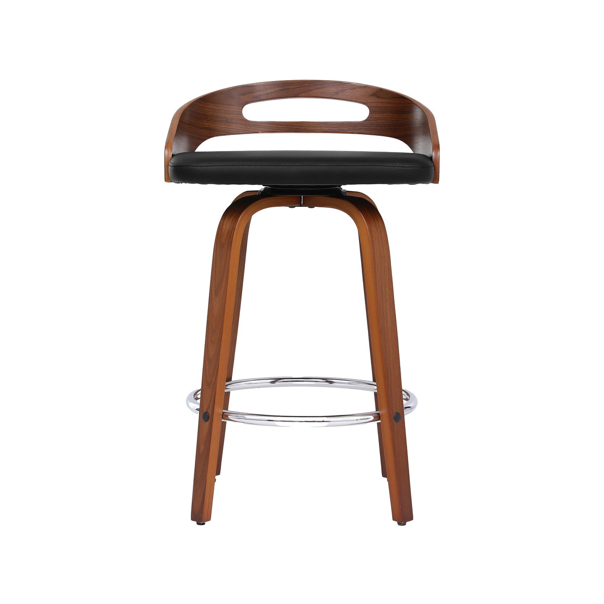Mabel PU Leather Counter Stool - Black (Set of 2)