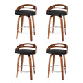 Mabel PU Leather Counter Stool - Black (Set of 4)