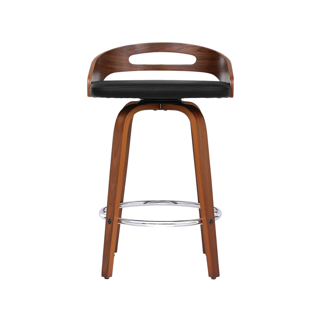 Mabel PU Leather Counter Stool - Black (Set of 4)