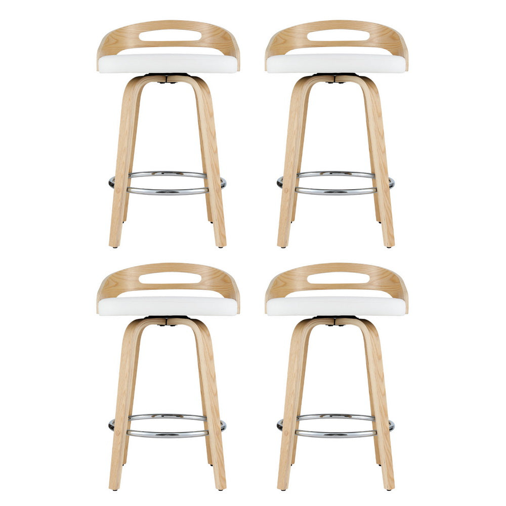 Mabel PU Leather Counter Stool - White (Set of 4)