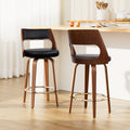 Nathan PU Leather Counter Stool - Black (Set of 2)