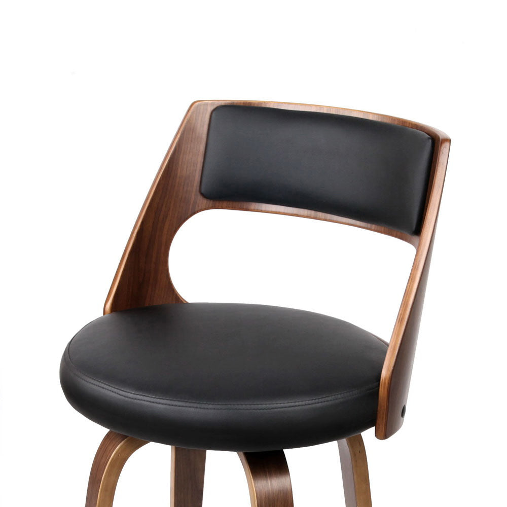 Nathan PU Leather Counter Stool - Black (Set of 2)