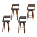 Nathan PU Leather Counter Stool - Black (Set of 4)