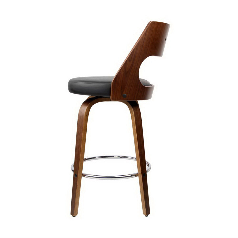 Nathan PU Leather Counter Stool - Black (Set of 4)