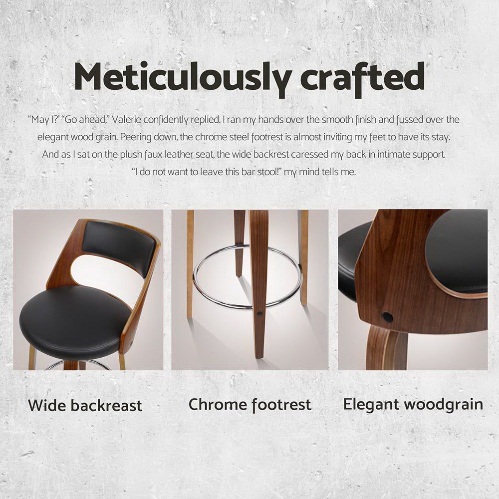 Nathan PU Leather Counter Stool - Black (Set of 4)