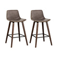 Eliza PU Leather Counter Stool - Brown (Set of 2)