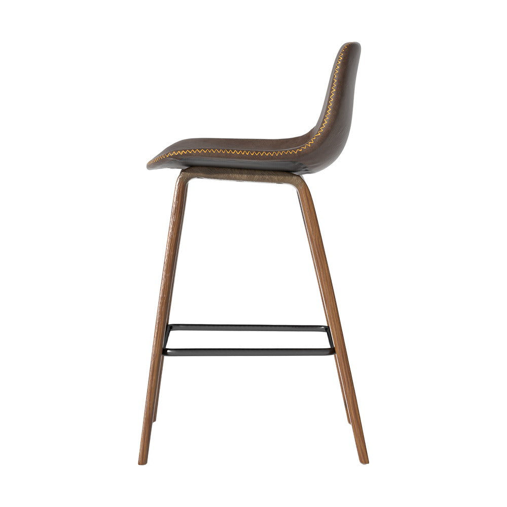 Eliza PU Leather Counter Stool - Brown (Set of 2)