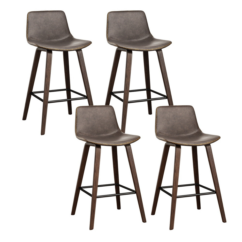 Eliza PU Leather Counter Stool - Brown (Set of 4)