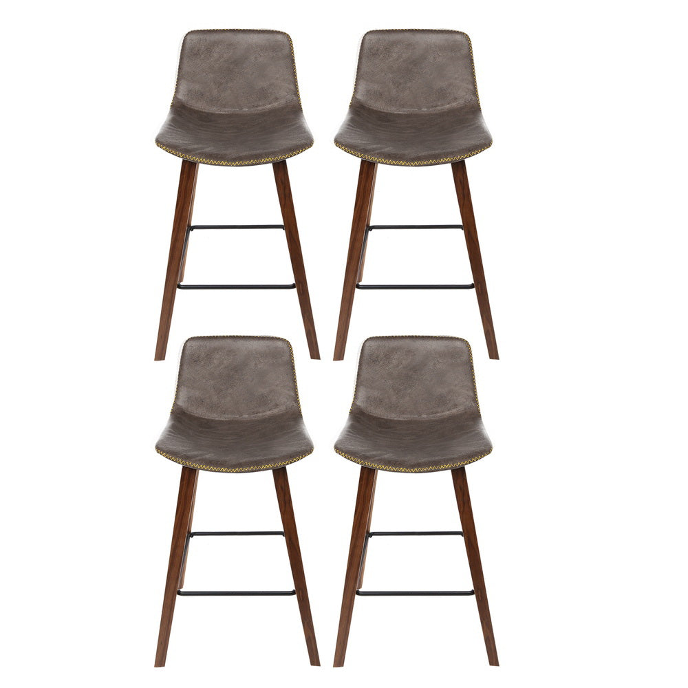 Eliza PU Leather Counter Stool - Brown (Set of 4)