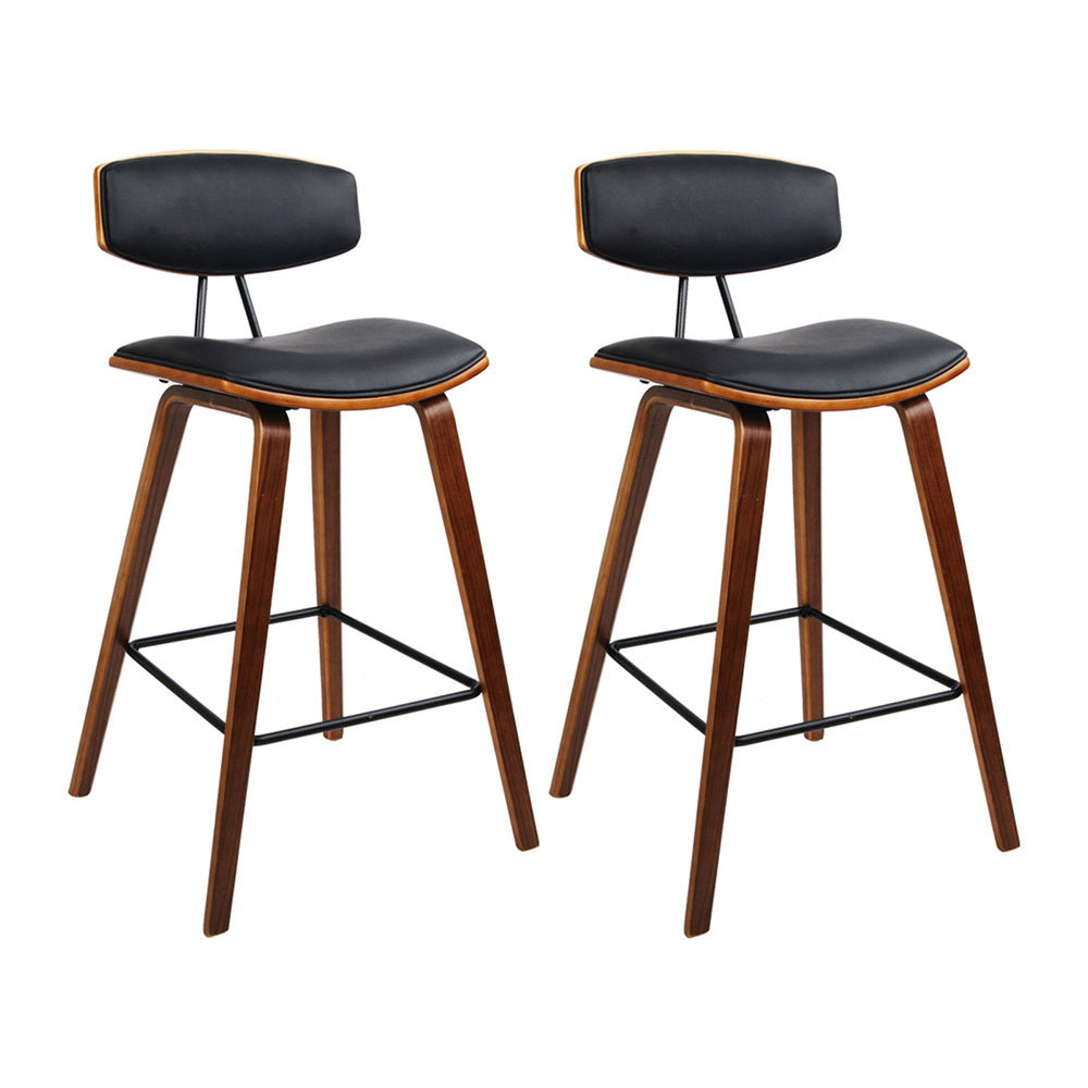 Alexander PU Leather Counter Stool - Black (Set of 2)