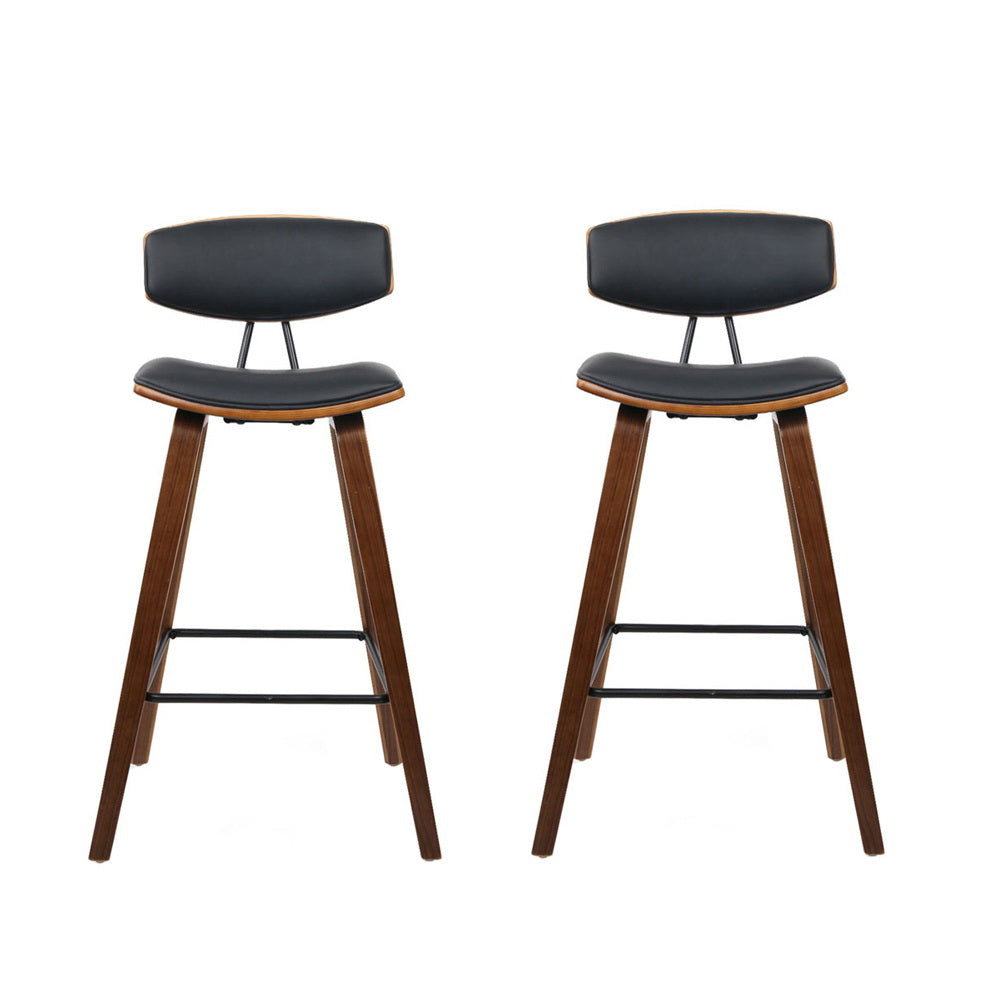 Alexander PU Leather Counter Stool - Black (Set of 2)