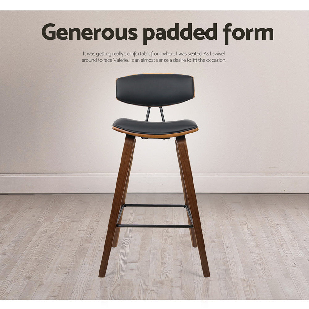 Alexander PU Leather Counter Stool - Black (Set of 2)