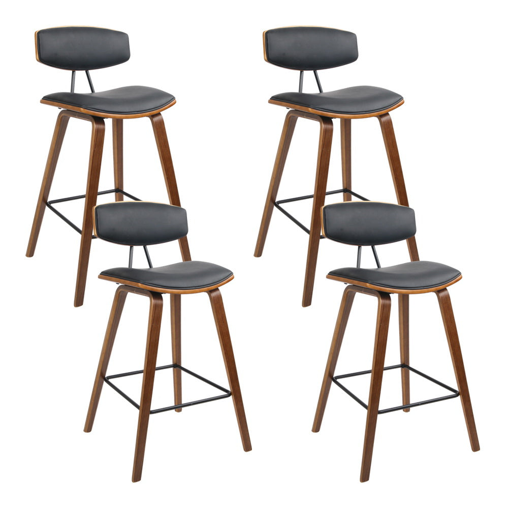 Alexander PU Leather Counter Stool - Black (Set of 4)