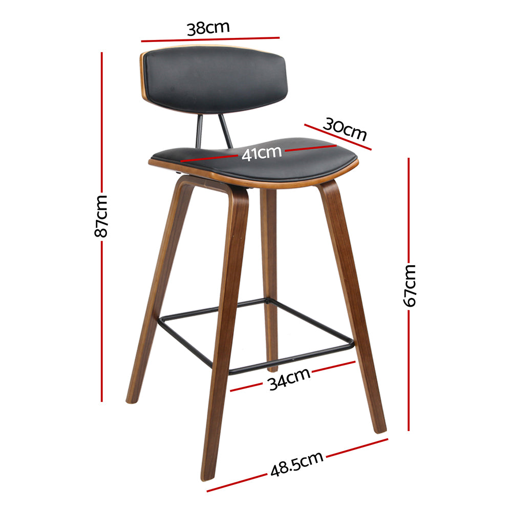 Alexander PU Leather Counter Stool - Black (Set of 4)