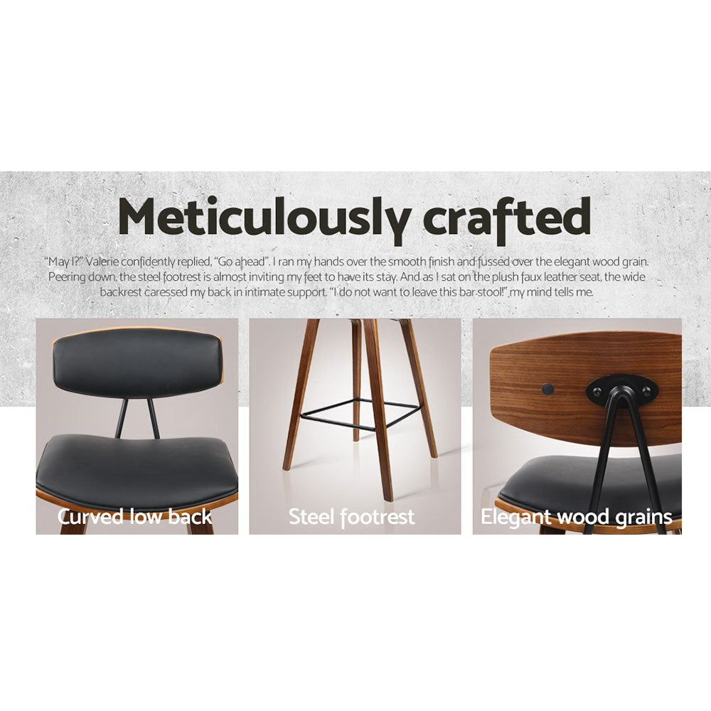 Alexander PU Leather Counter Stool - Black (Set of 4)