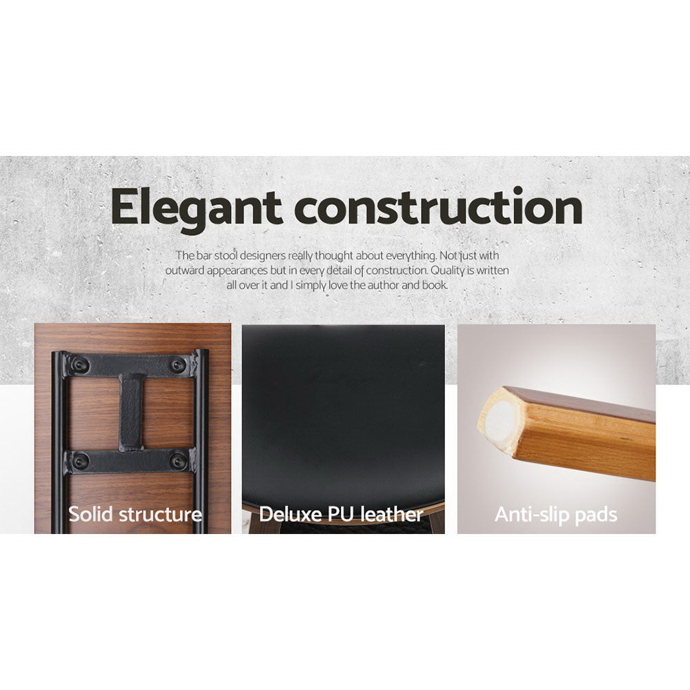 Alexander PU Leather Counter Stool - Black (Set of 4)