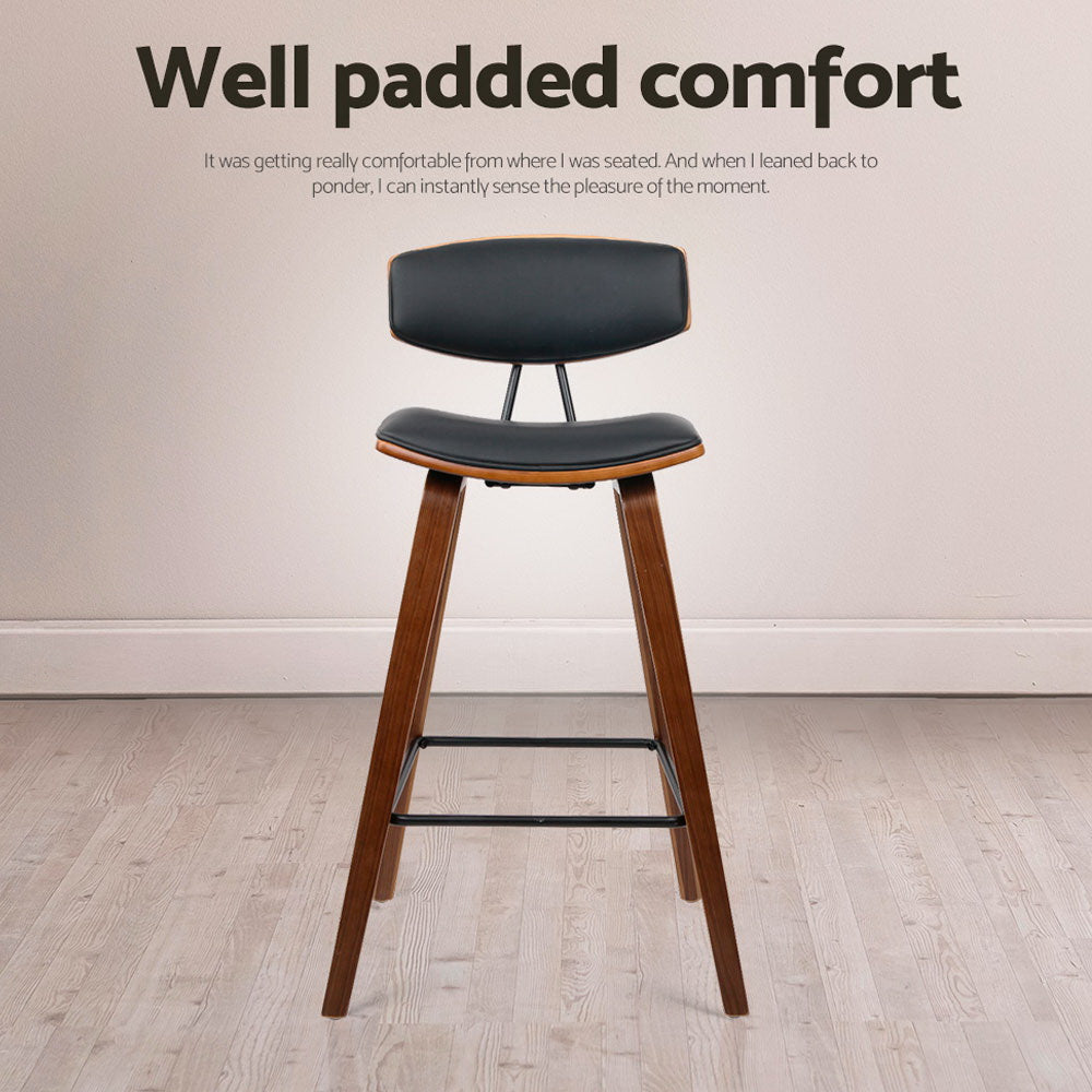 Alexander PU Leather Counter Stool - Black (Set of 4)