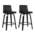 Dominic PU Leather Counter Stool - Black / Black Frame (Set of 2)
