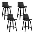 Dominic PU Leather Counter Stool - Black / Black Frame (Set of 4)