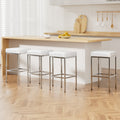 Penelope PU Leather Counter Stool - White (Set of 4)
