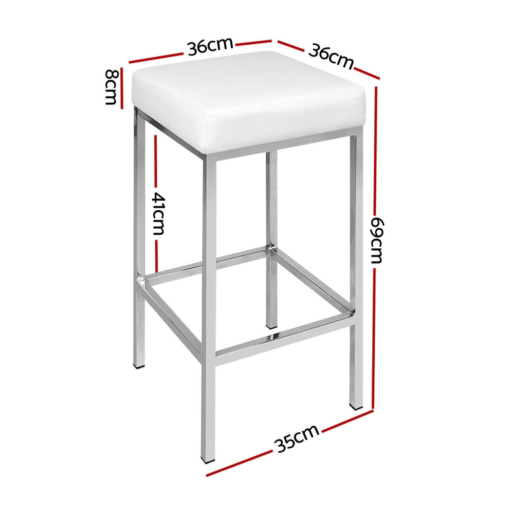 Penelope PU Leather Counter Stool - White (Set of 4)