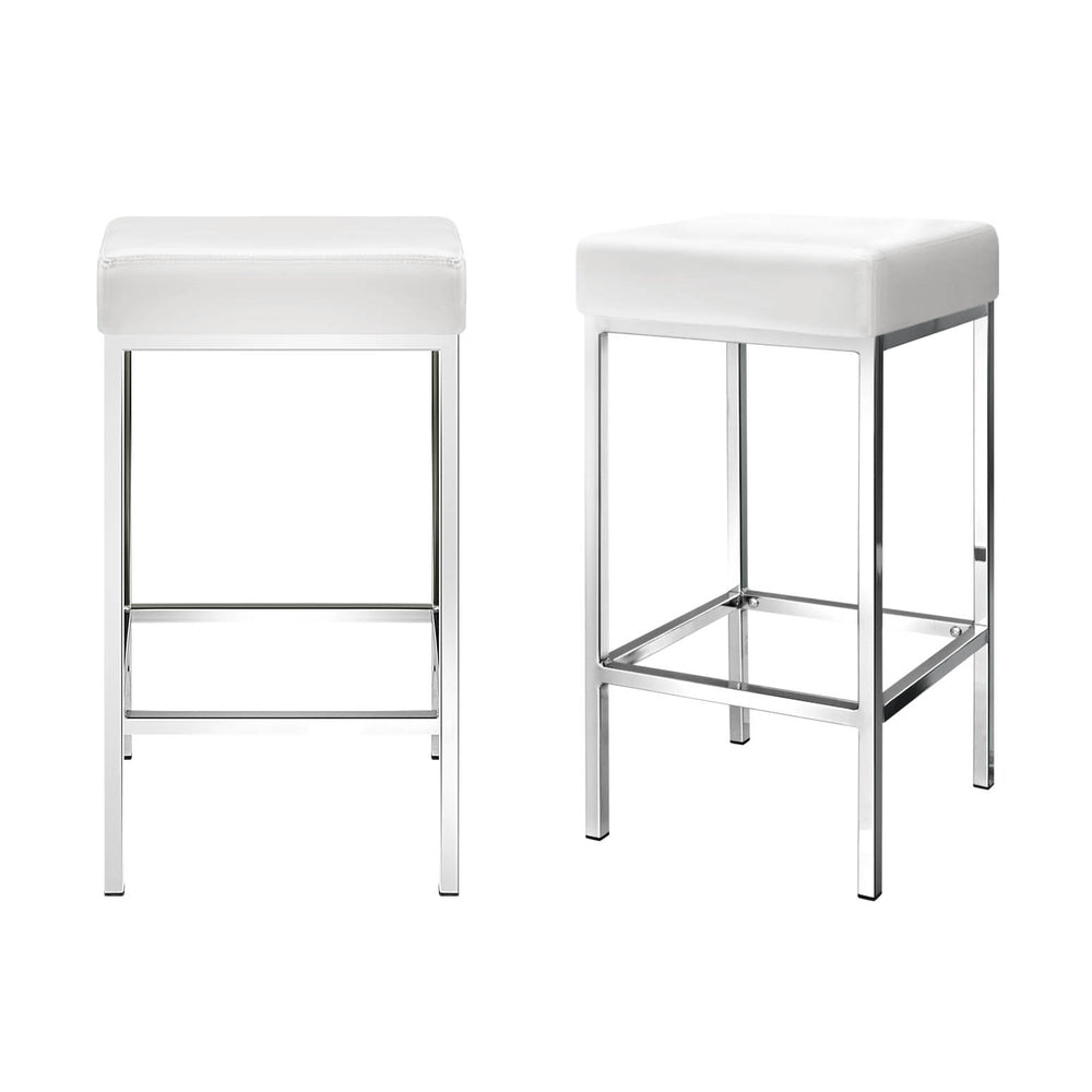Penelope PU Leather Counter Stool - White (Set of 4)