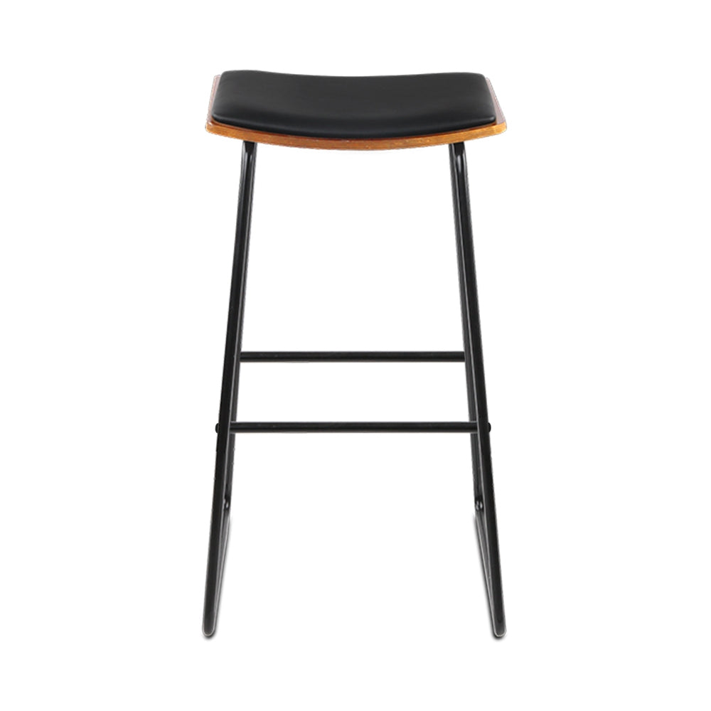 Caleb PU Leather Counter Stool - Black (Set of 2)