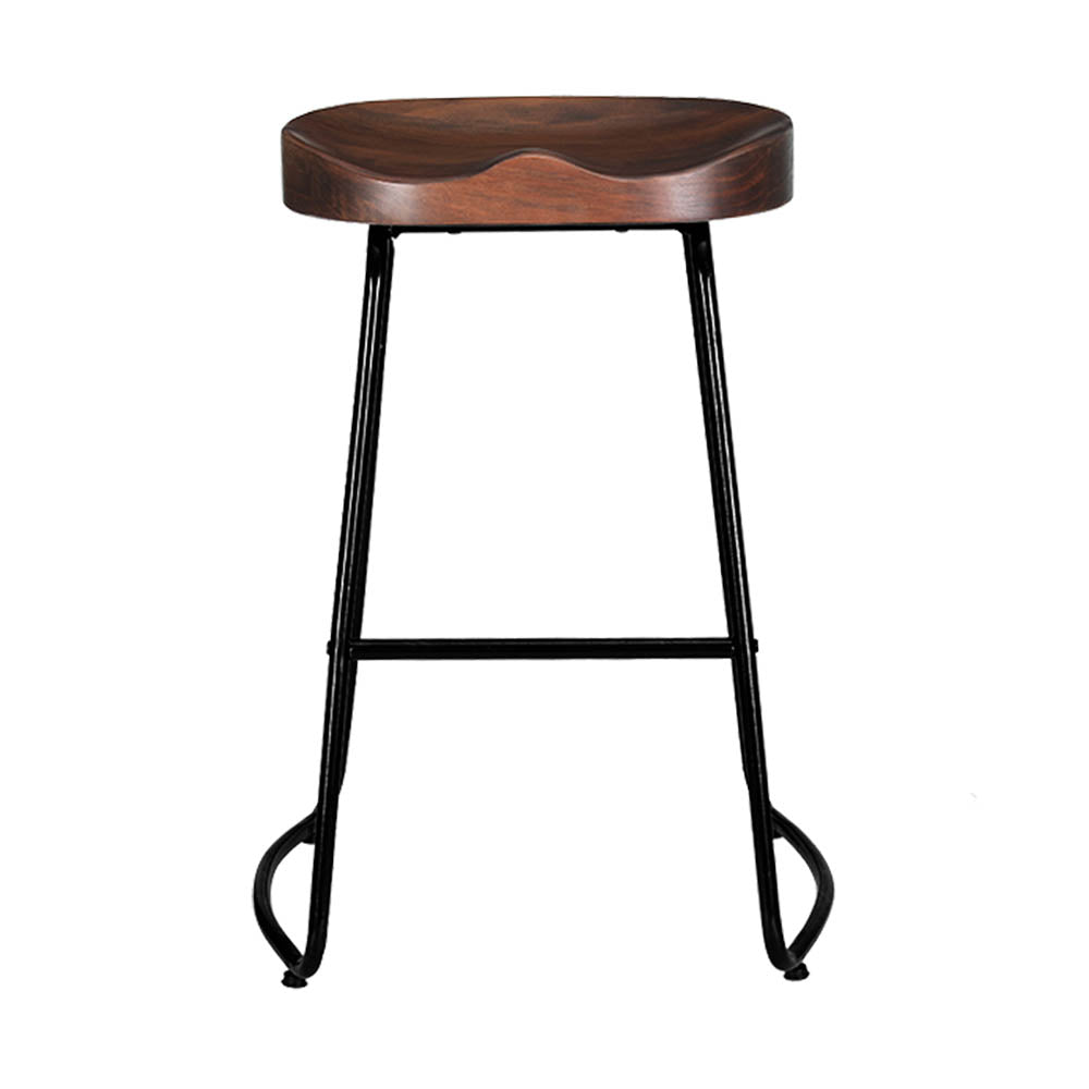 Poppy Wooden Counter Stool - Black (Set of 2)
