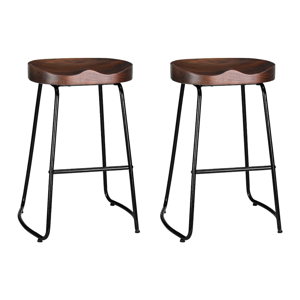 Poppy Wooden Counter Stool - Black (Set of 2)