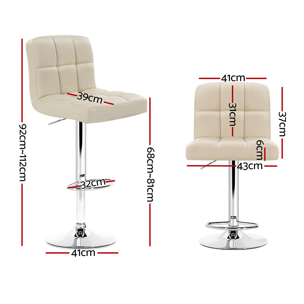 Samuel PU Leather Counter Stool - Beige (Set of 2)