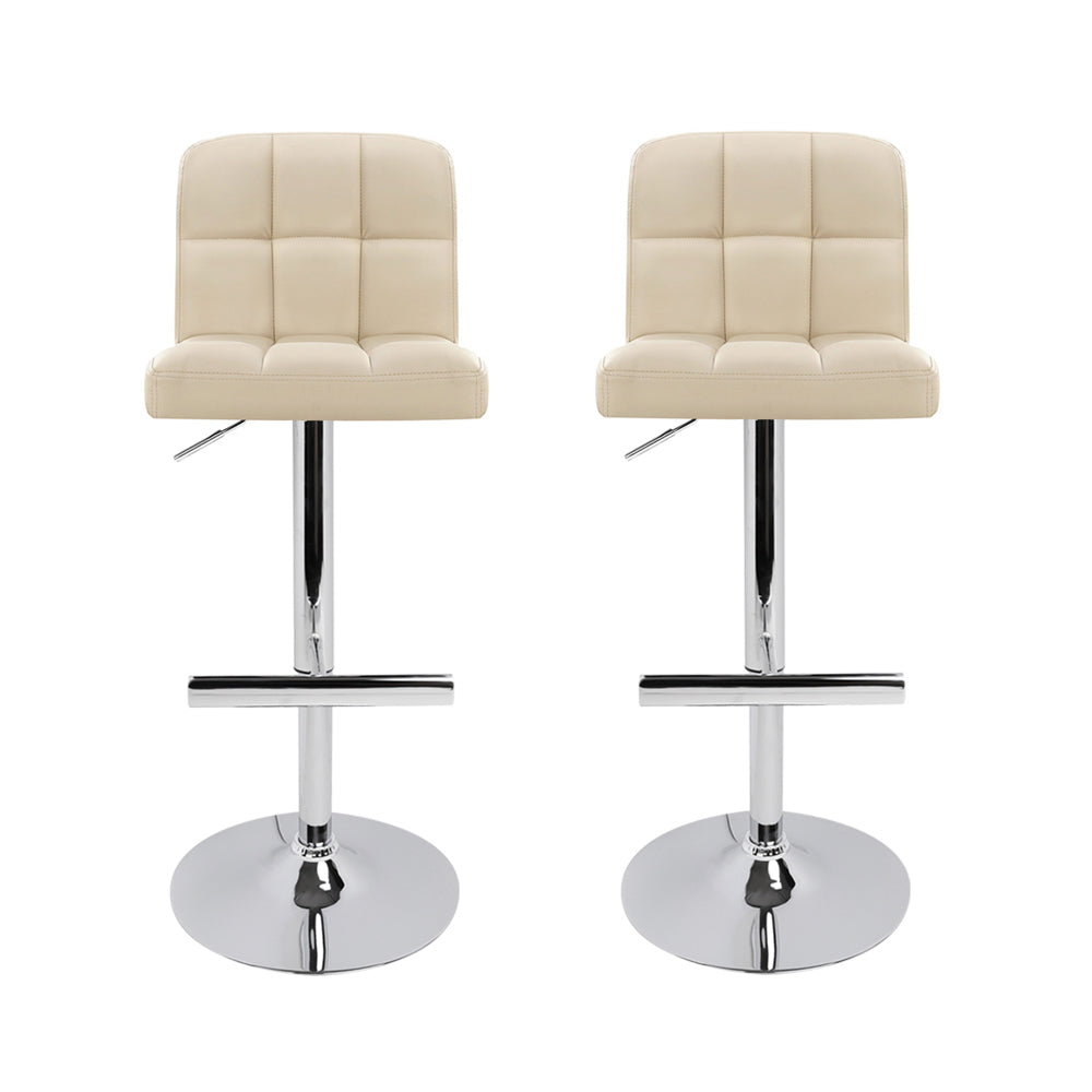 Samuel PU Leather Counter Stool - Beige (Set of 2)