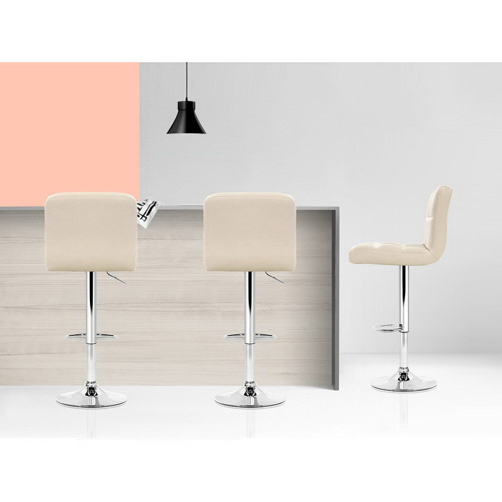 Samuel PU Leather Counter Stool - Beige (Set of 2)