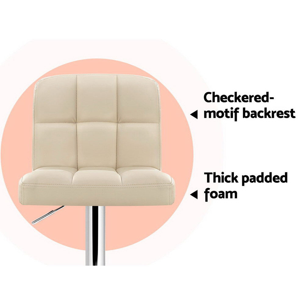 Samuel PU Leather Counter Stool - Beige (Set of 2)